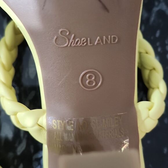 NEW SHOE LAND SL-MILEY SQUARE OPEN TOE HEELED DOUBLE BRAIDED STRAP SLIDE SANDAL - Picture 14 of 15